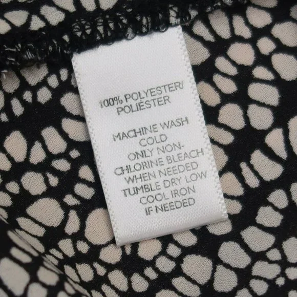 Ann Taylor LOFT Women's Short Cap Sleeve Black & White Print Top Size XS - Picture 5 of 10